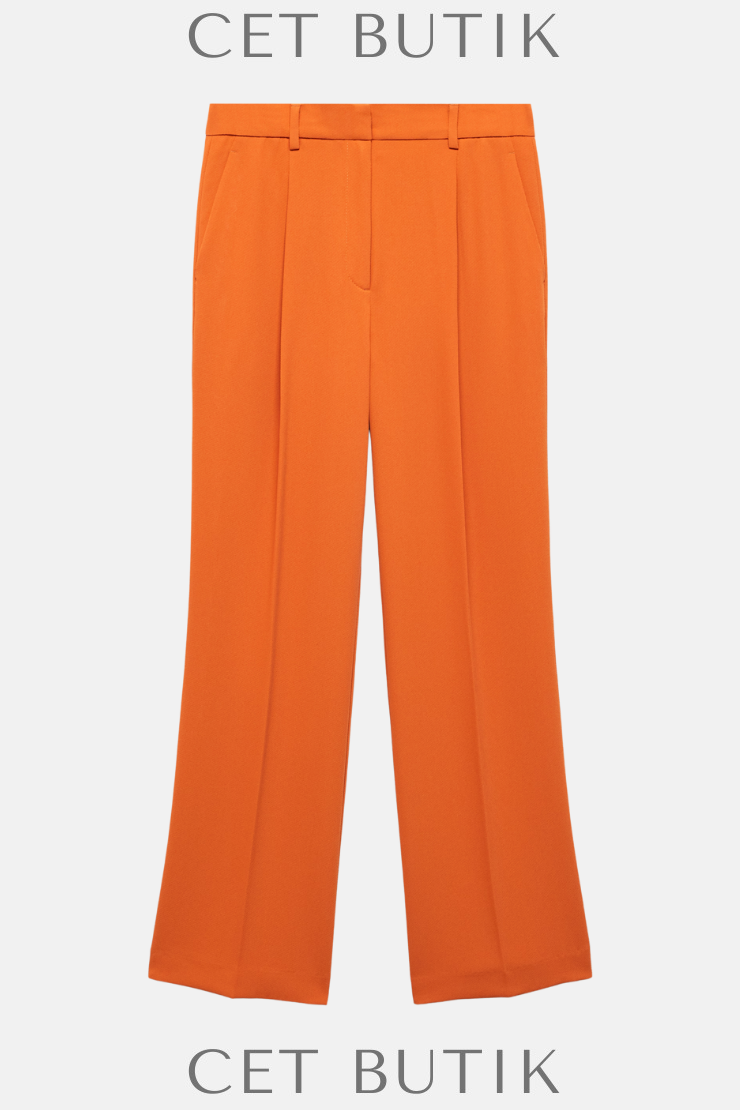 Mango Outlet Russet Düz Kesim Pensli Pantolon