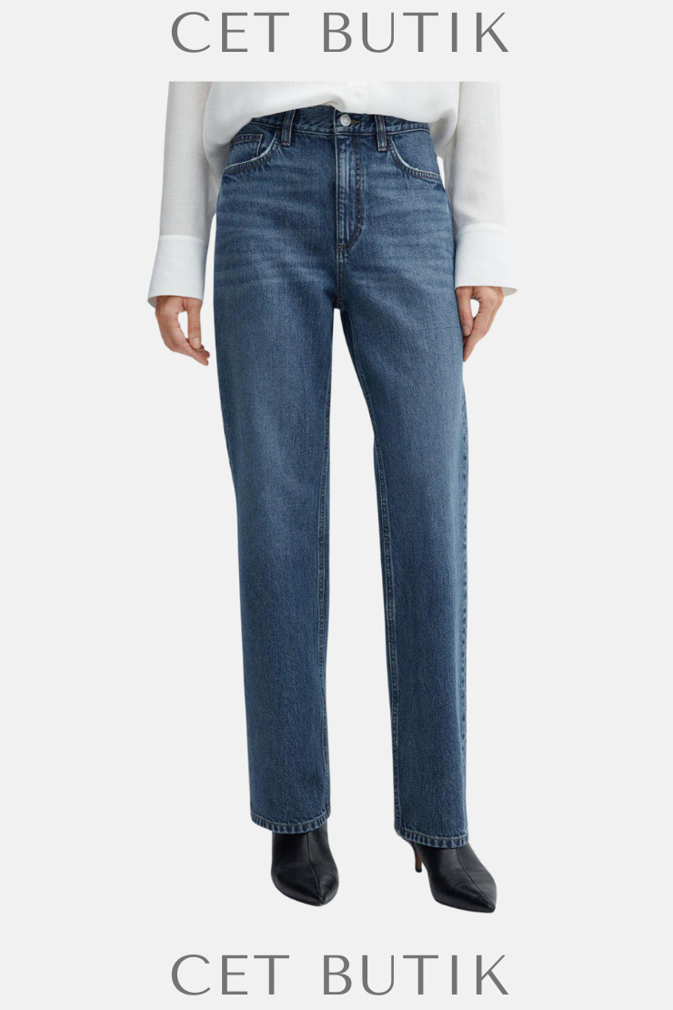 Mango Medium Blue Straight Leg Jean