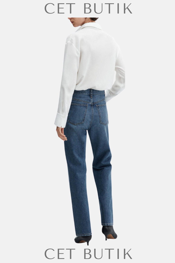 Mango Medium Blue Straight Leg Jean