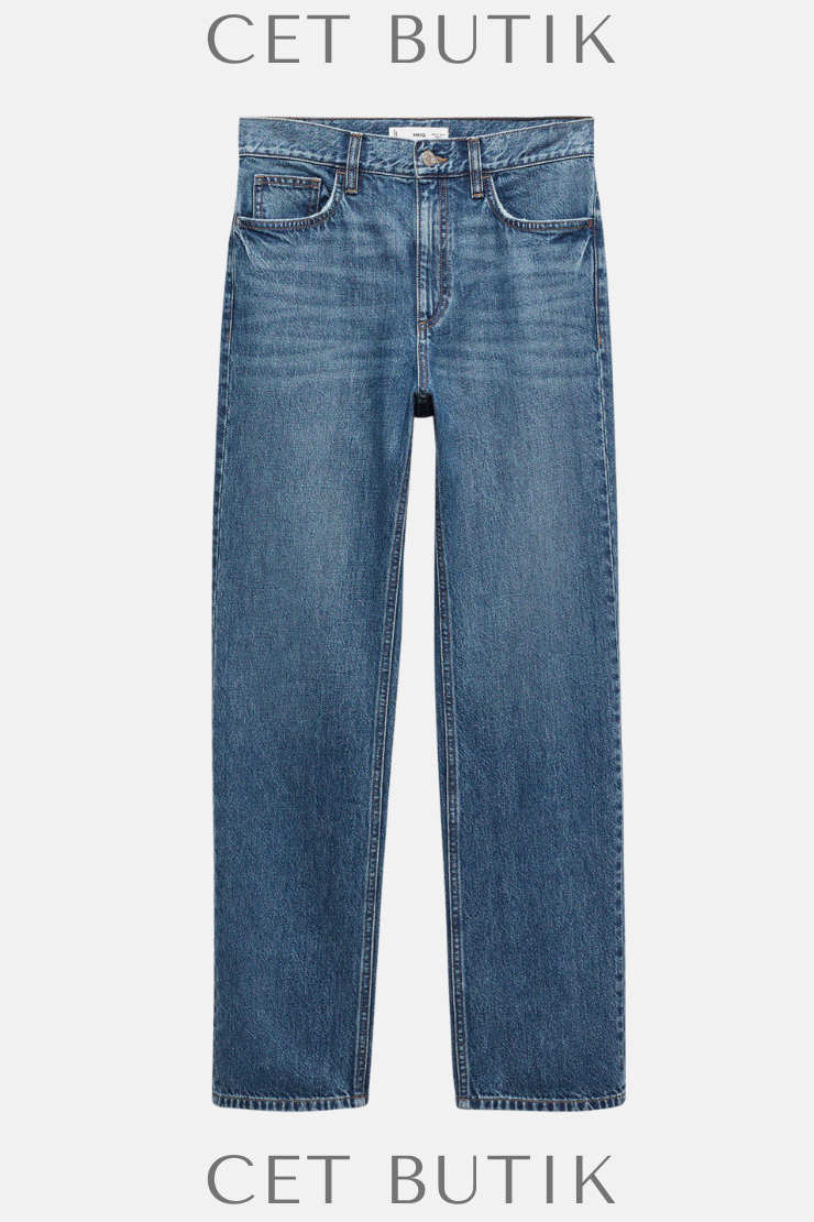 Mango Medium Blue Straight Leg Jean