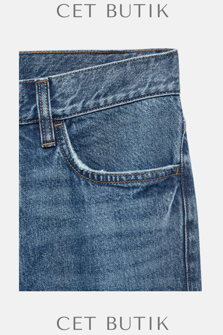 Mango Medium Blue Straight Leg Jean