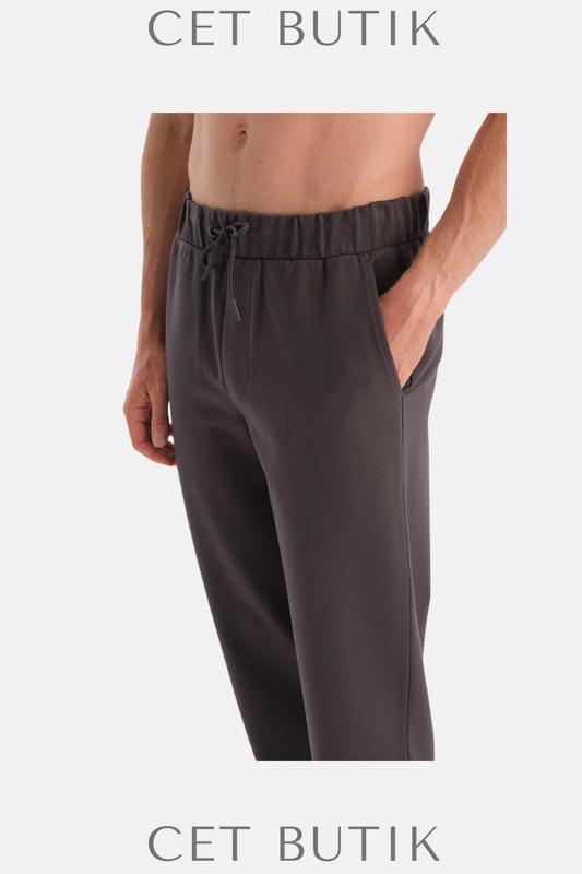 DAGİ Beli Lastikli Patlı Pantolon Siyah – %66 Viskon, Regular Fit
