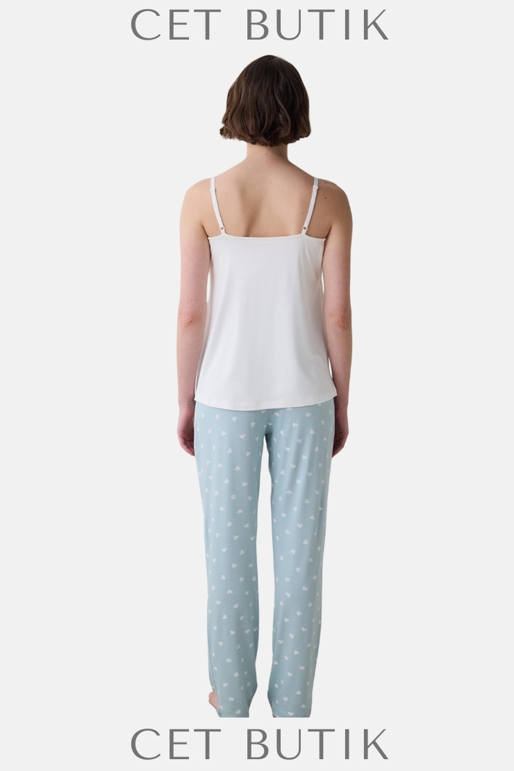 Penti Mama Solid Kırık Beyaz Atlet Pijama Üstü – Rahat & Esnek