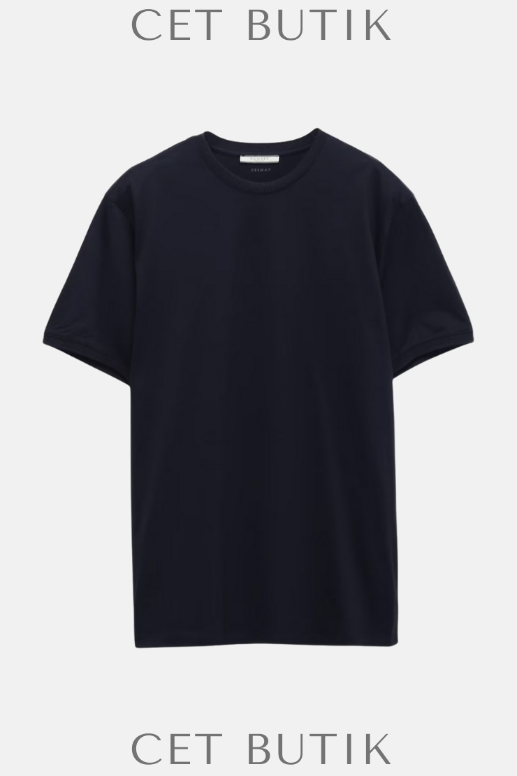 Ramsey Erkek Marine (Lacivert) Basic Bisiklet Yaka T-Shirt – Regular Fit