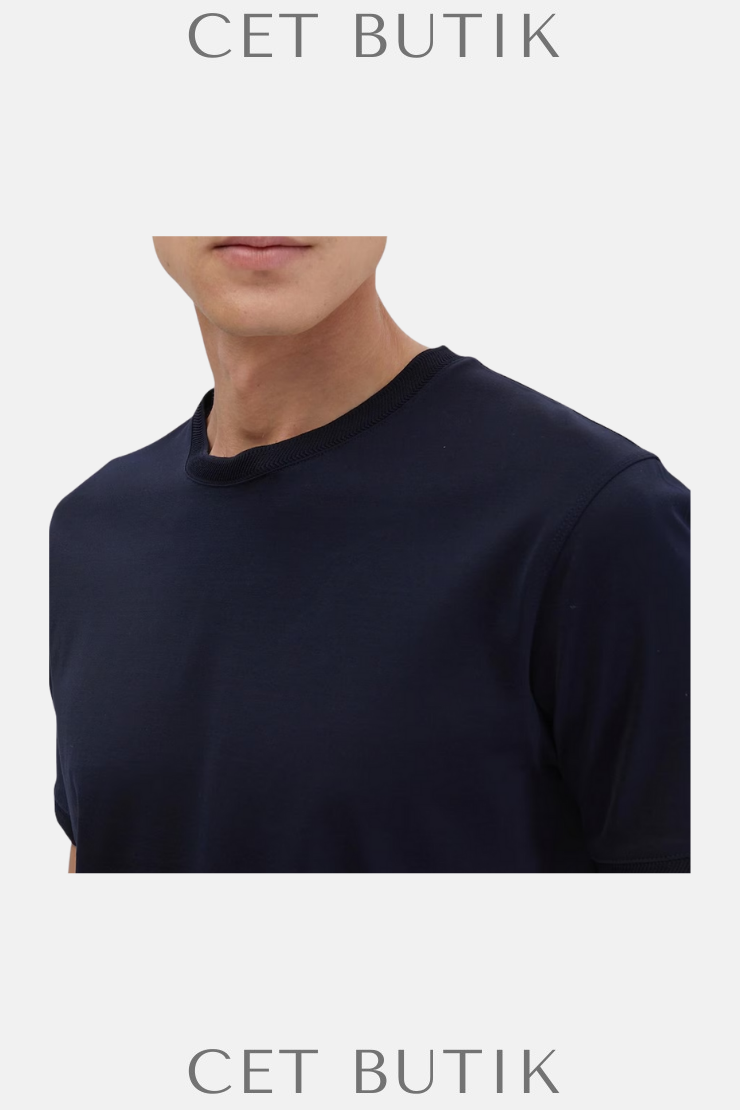 Ramsey Erkek Marine (Lacivert) Basic Bisiklet Yaka T-Shirt – Regular Fit