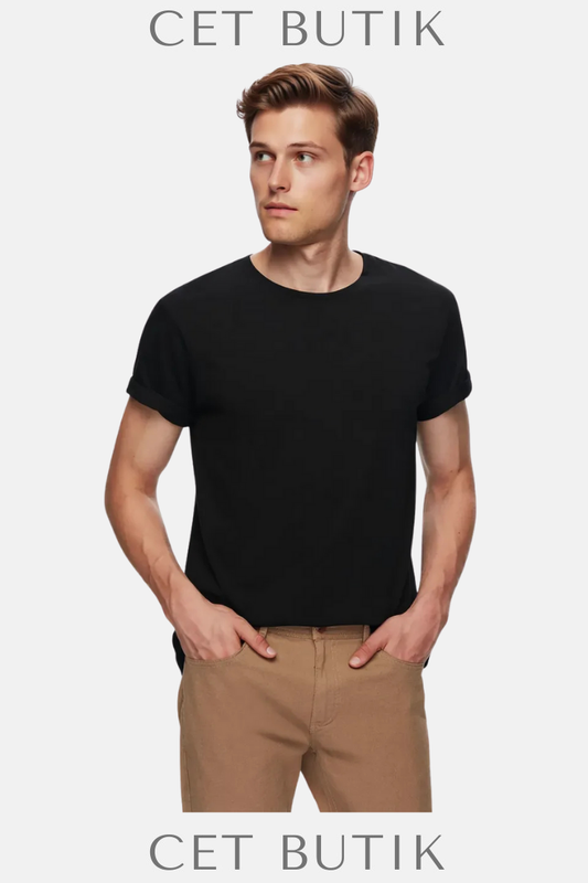 DS Damat Slim Fit Crew Neck %100 Pamuk T-Shirt