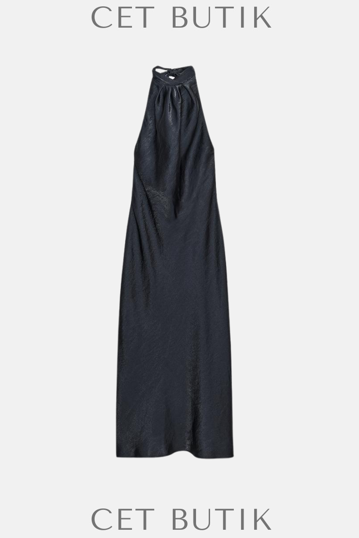 Zara Siyah Saten Strappy Open Back Camisole Top