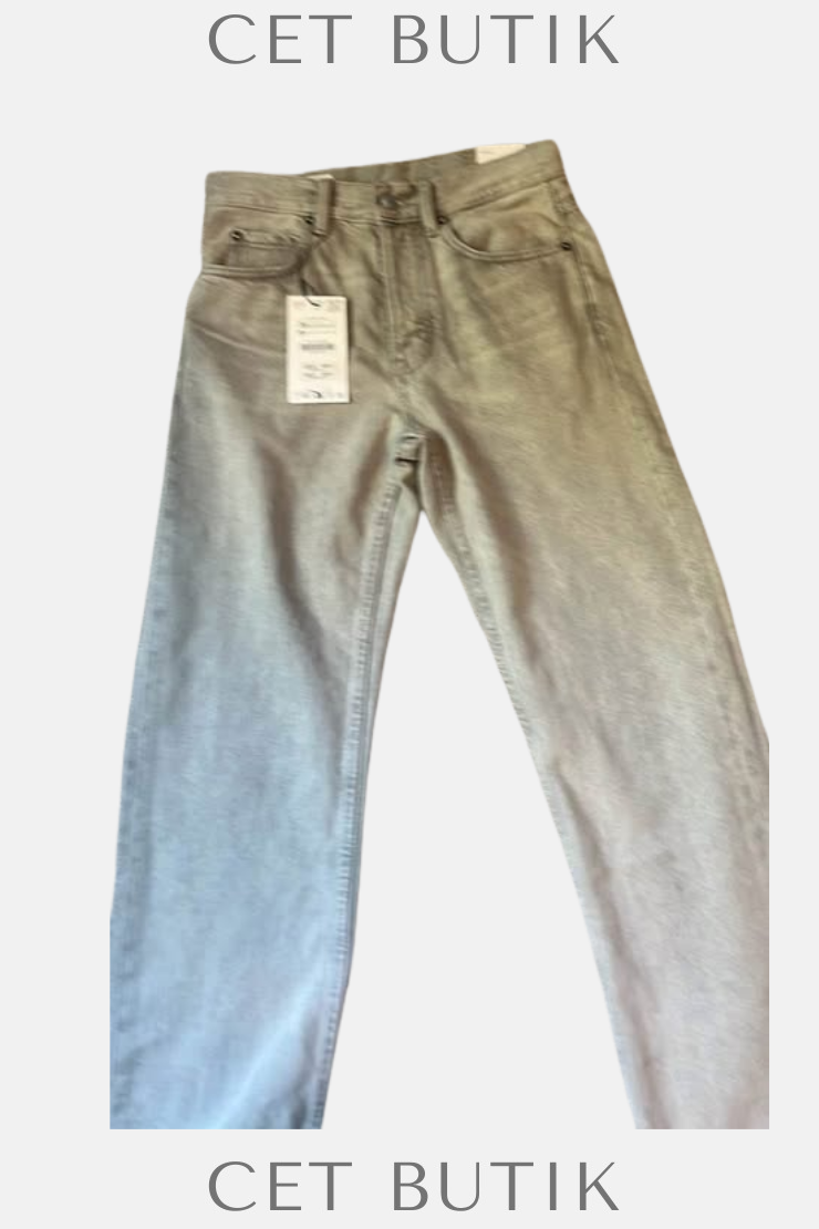 Zara Gri Tonlu Kot Jean Pantolon