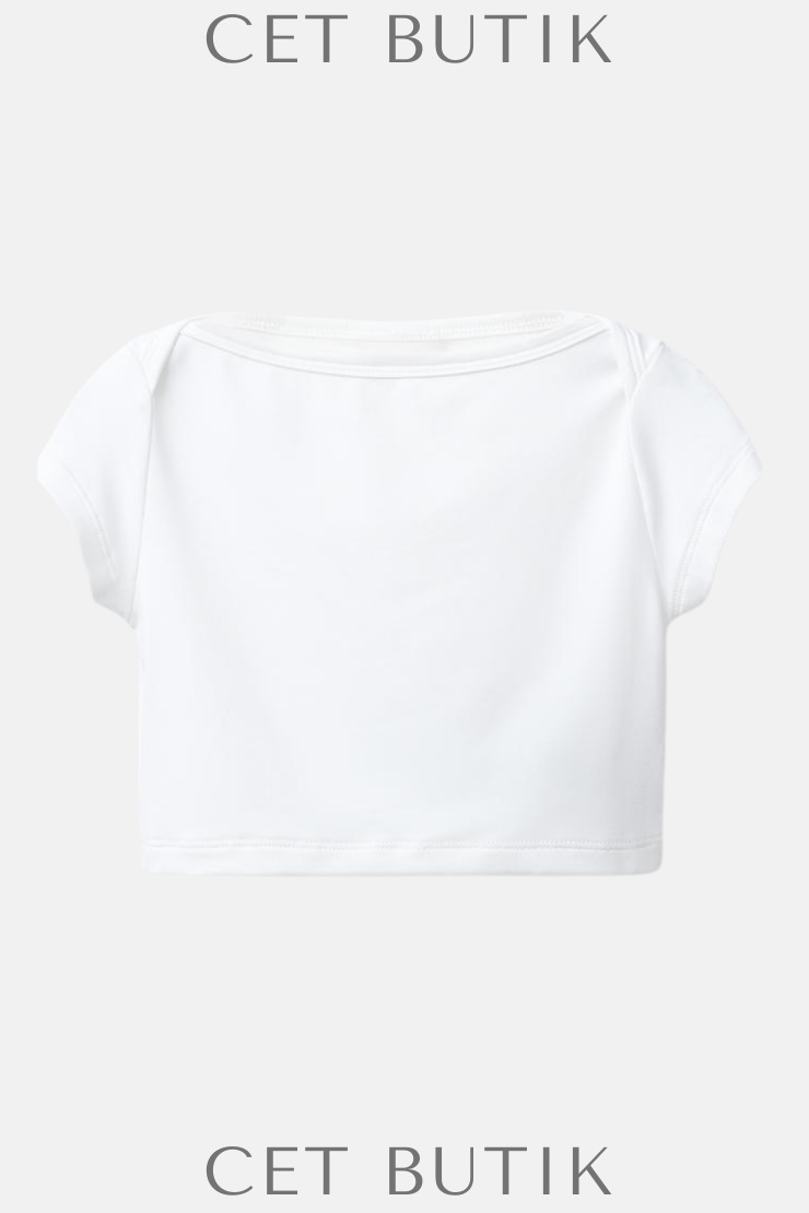 Zara Beyaz Slim Fit Stretch Cropped Top