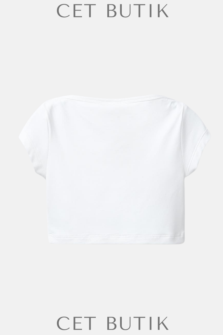 Zara Beyaz Slim Fit Stretch Cropped Top