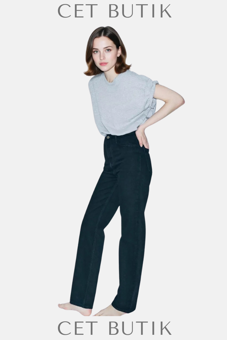 Zara ZW Collection Slim Fit High-Waist Siyah Jean Pantolon