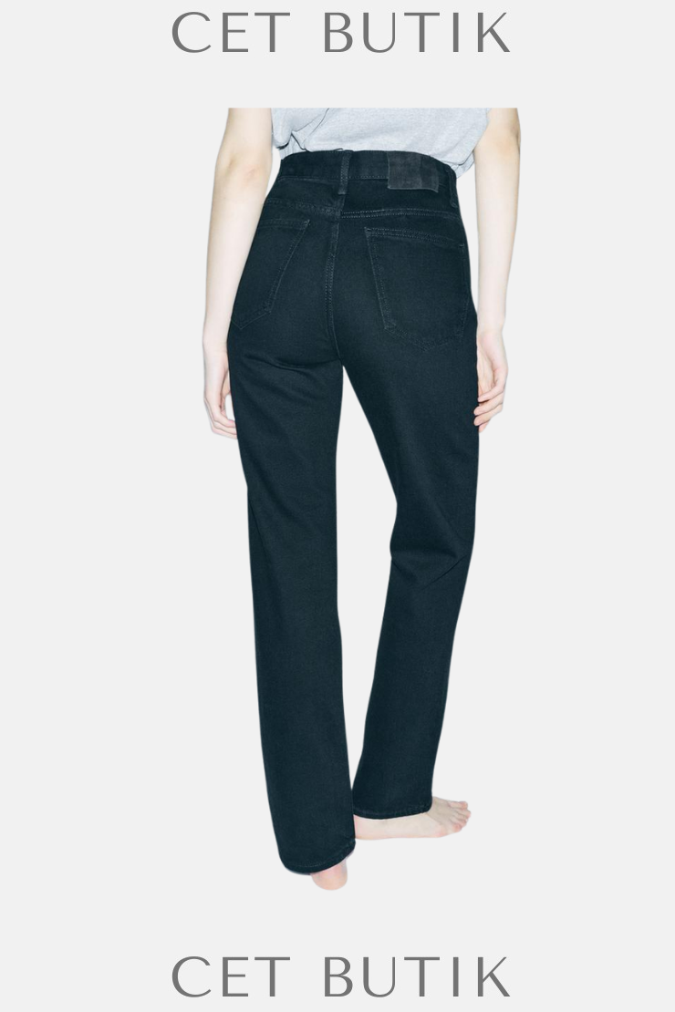 Zara ZW Collection Slim Fit High-Waist Siyah Jean Pantolon
