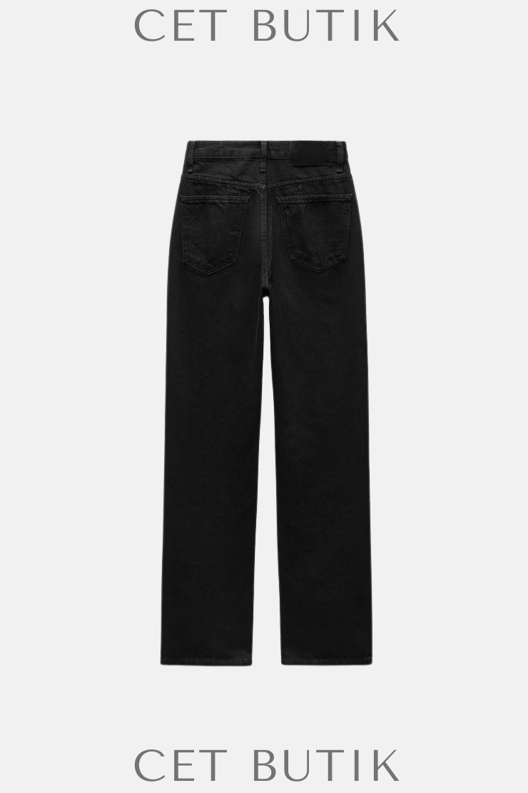 Zara ZW Collection Slim Fit High-Waist Siyah Jean Pantolon