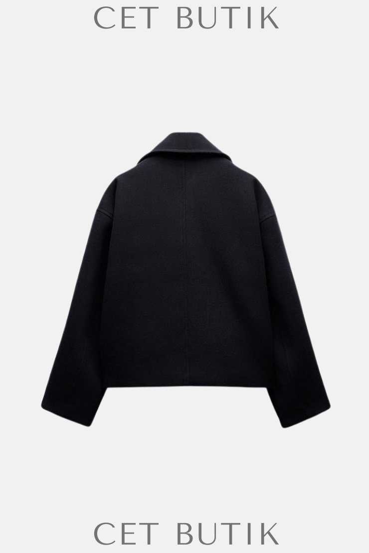Zara Kruvaze Kısa Kaban – Kışlık Polyester / Akrilik Harmanı