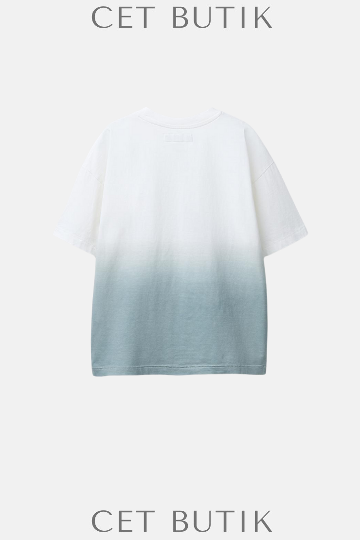 Zara Tie-Dye Slogan Baskılı T-Shirt – Gök Mavis