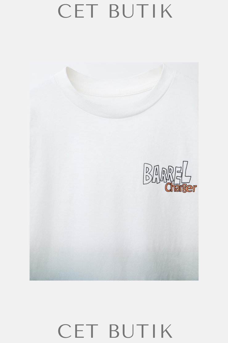 Zara Tie-Dye Slogan Baskılı T-Shirt – Gök Mavis