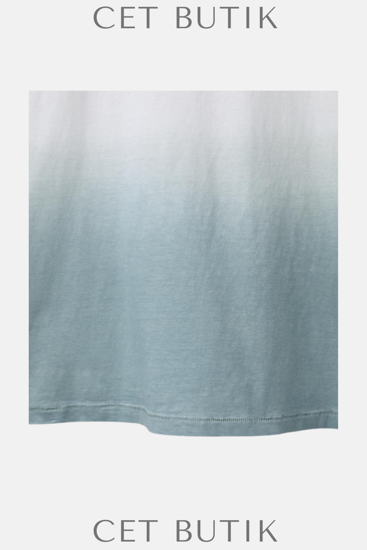 Zara Tie-Dye Slogan Baskılı T-Shirt – Gök Mavis
