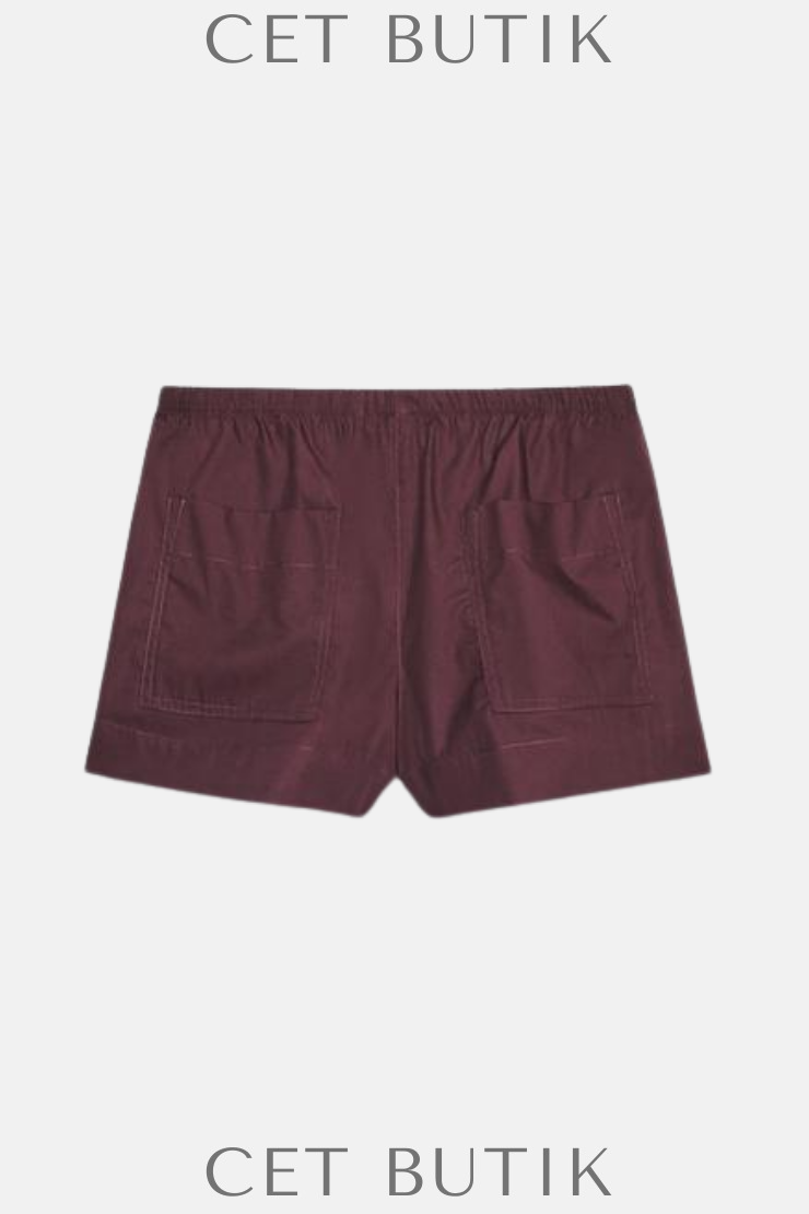 Zara Poplin Mini Şort – Burgonya / Burgundy