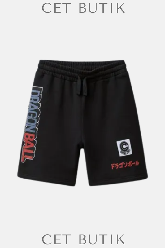 Zara Dragon Ball Baskılı Bermuda Şort – Dark Anthracite