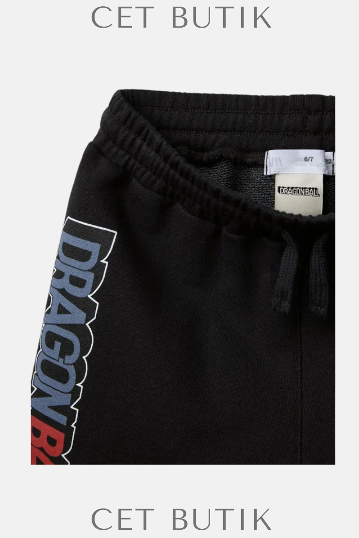 Zara Dragon Ball Baskılı Bermuda Şort – Dark Anthracite