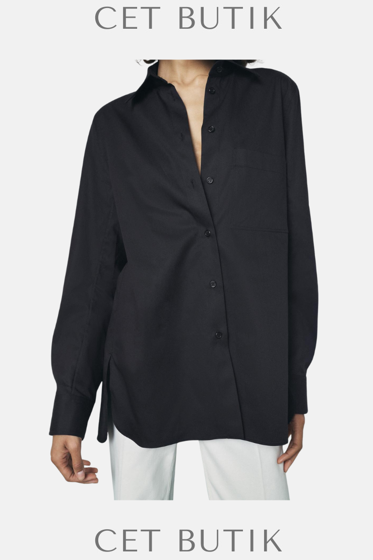 Zara ZW Collection Oversize Gömlek – Dark Anthracite