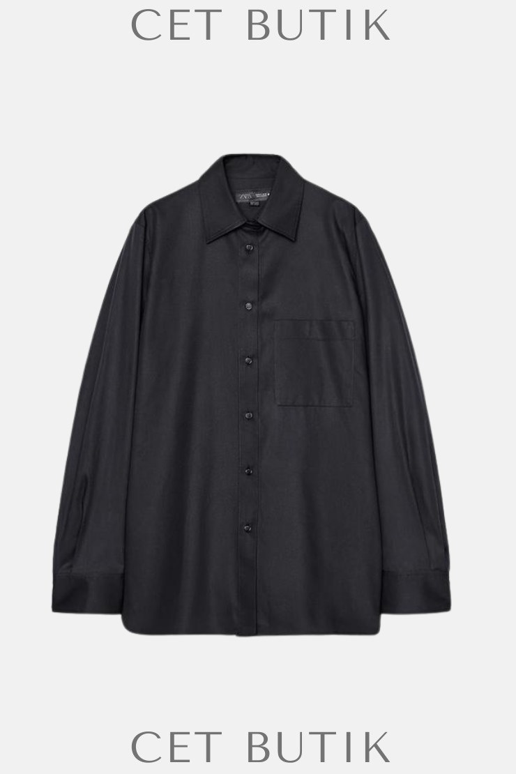 Zara ZW Collection Oversize Gömlek – Dark Anthracite