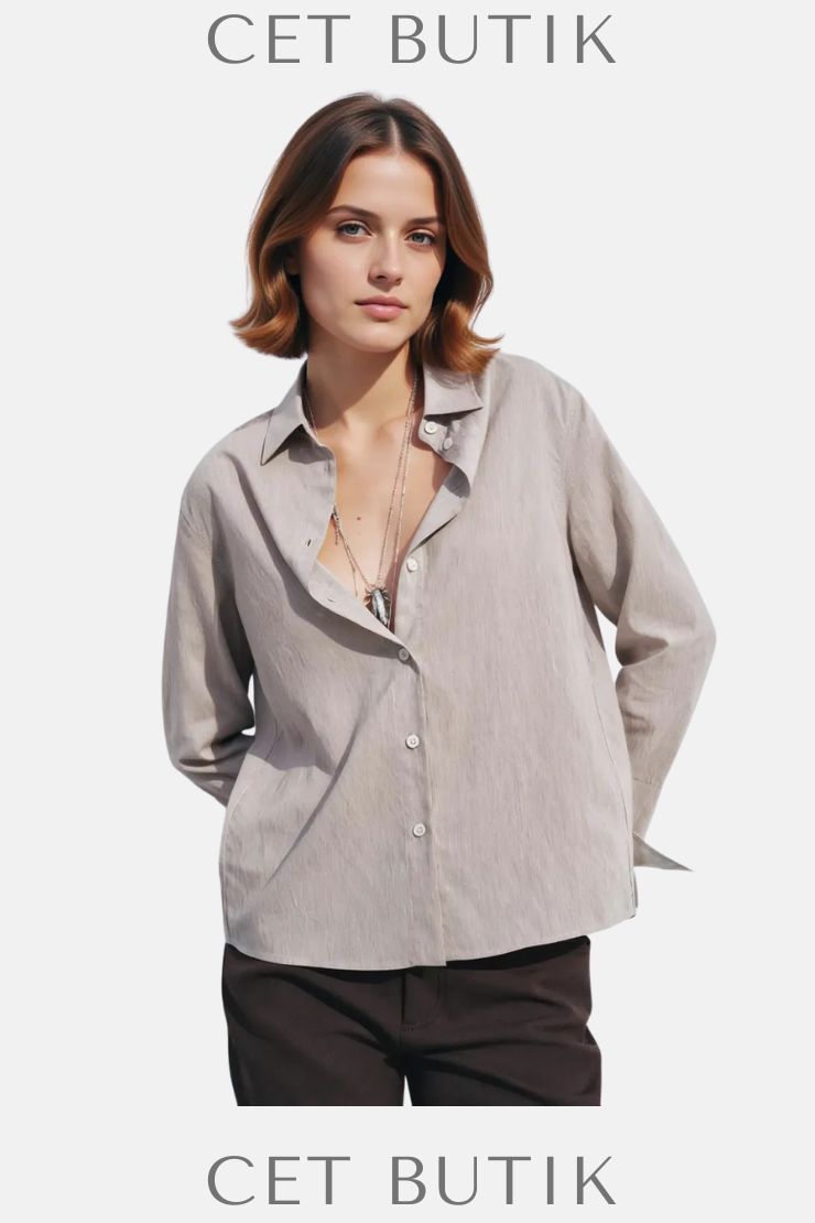Zara ZW Collection Çizgili Bej/Kahverengi Bluz