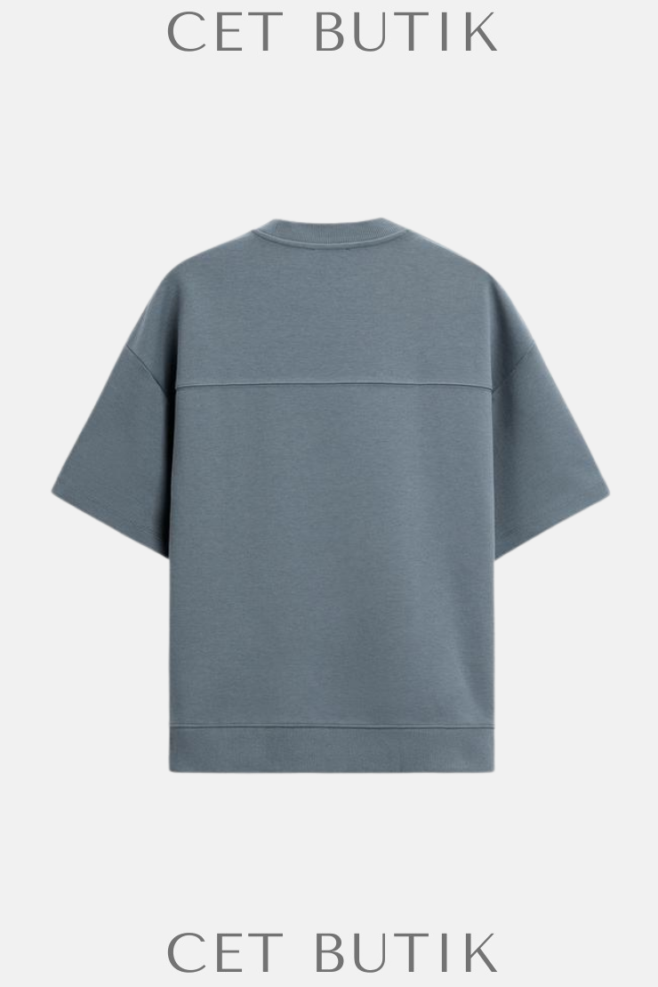 Zara Technical Interlock Sweatshirt – Orta Mavi / Mid-Blue