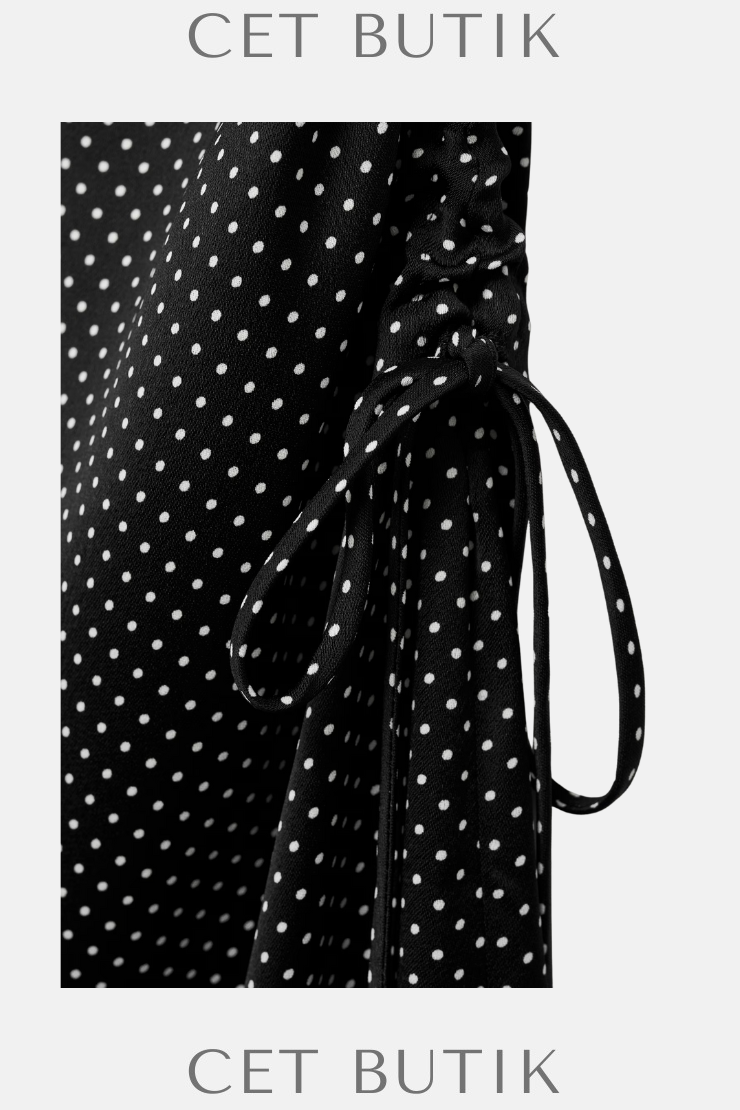 Mango Puantiye Yan Pileli Elbise – Polka Dot Dress