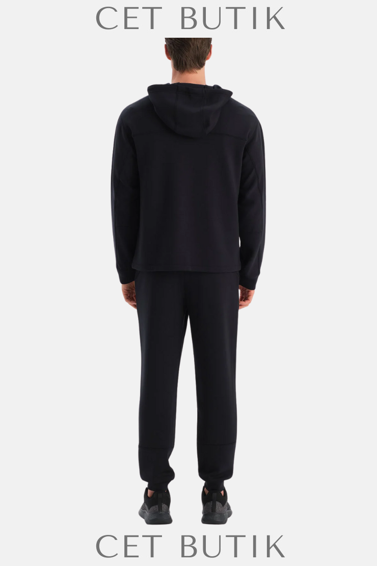 DAGİ Erkek Siyah Kapüşonlu Modal Karışımlı Sweatshirt