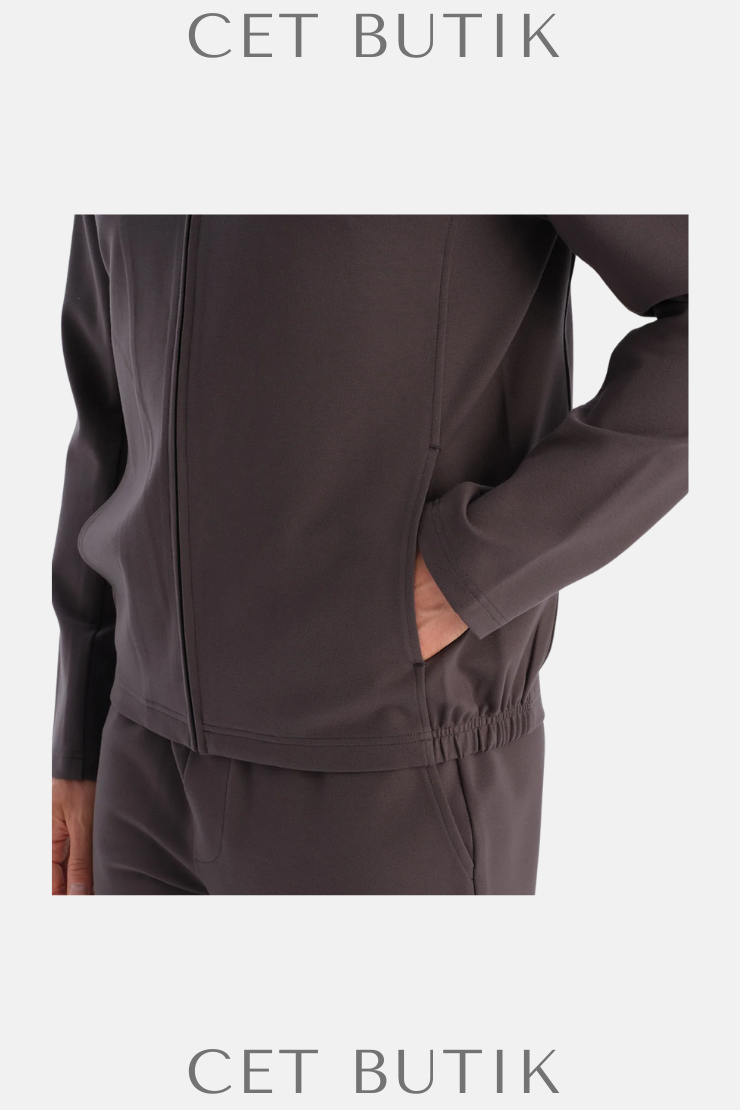 DAGİ Erkek Siyah Fermuarlı Dik Yaka Sweatshirt