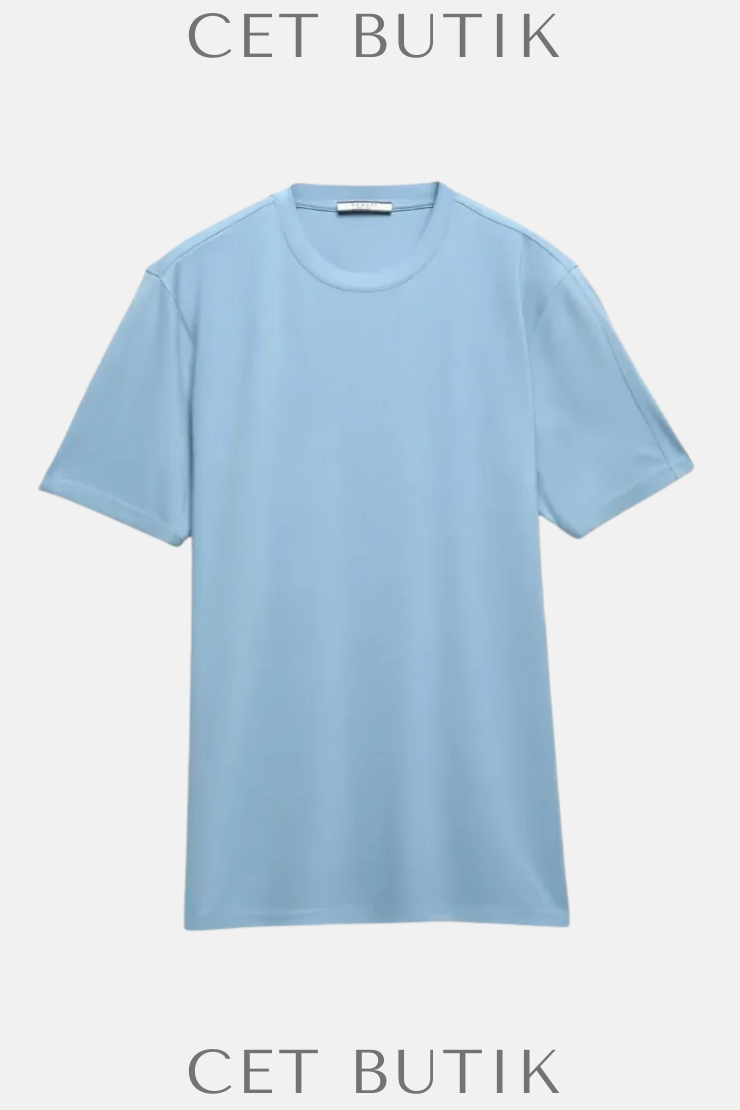 Ramsey Açık Mavi Bisiklet Yaka T-Shirt – Regular Fit