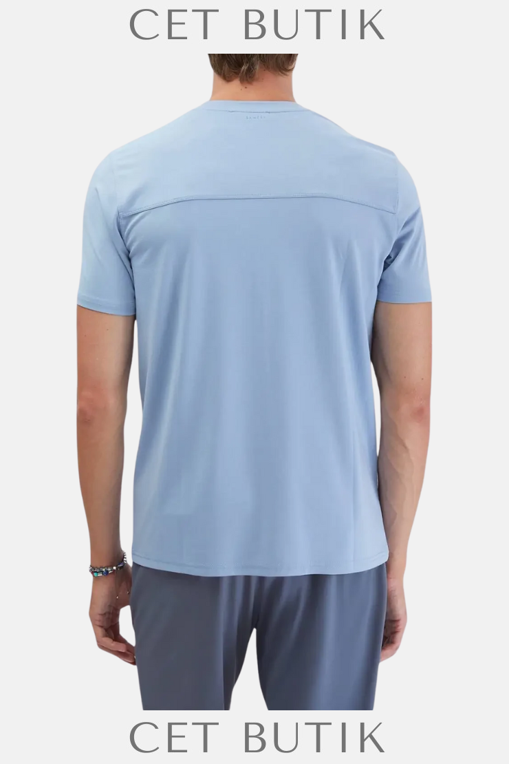 Ramsey Açık Mavi Bisiklet Yaka T-Shirt – Regular Fit