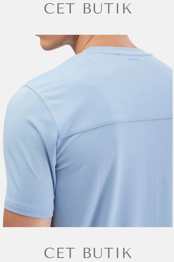 Ramsey Açık Mavi Bisiklet Yaka T-Shirt – Regular Fit