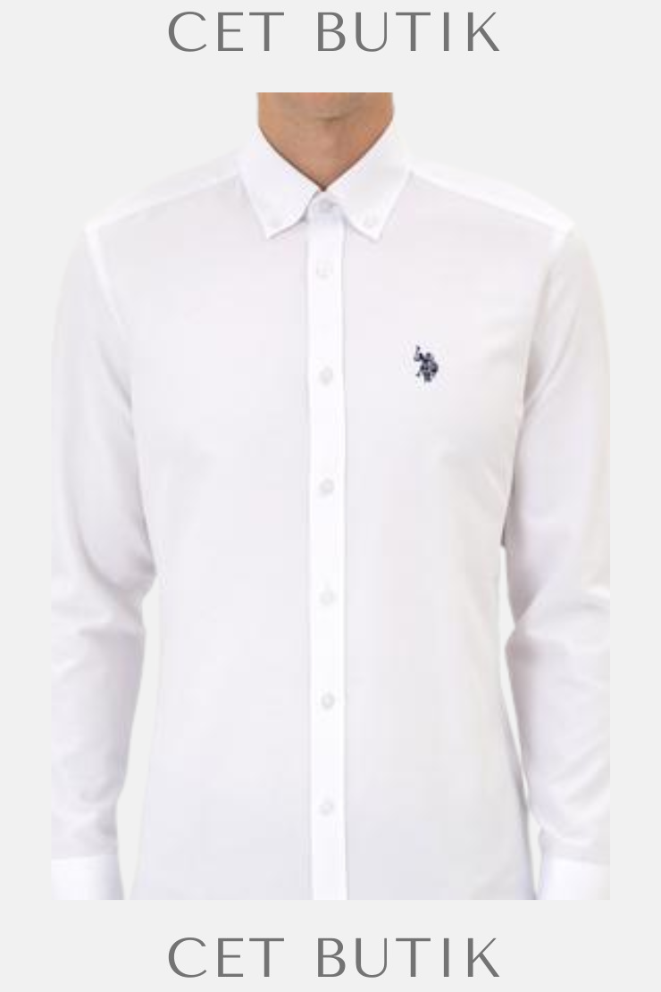 U.S. Polo Assn. Erkek Beyaz Uzun Kollu Basic Gömlek