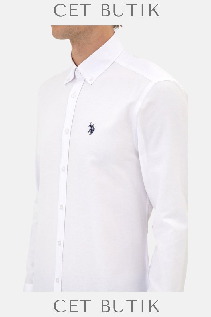 U.S. Polo Assn. Erkek Beyaz Uzun Kollu Basic Gömlek