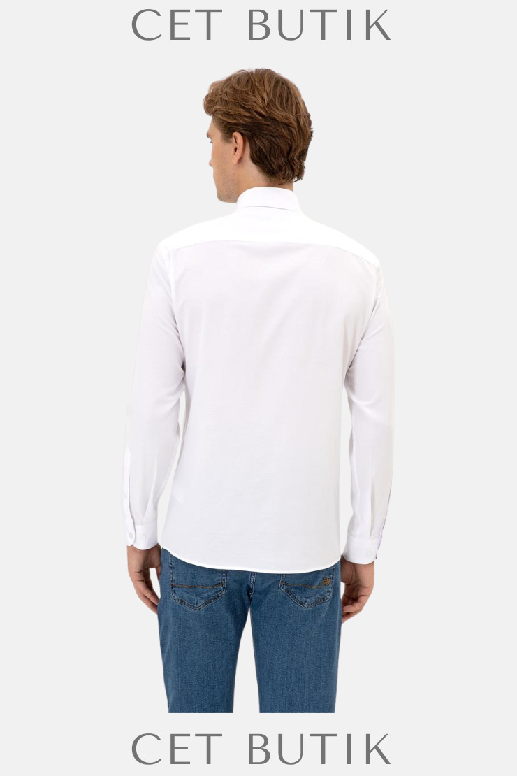 U.S. Polo Assn. Erkek Beyaz Uzun Kollu Basic Gömlek