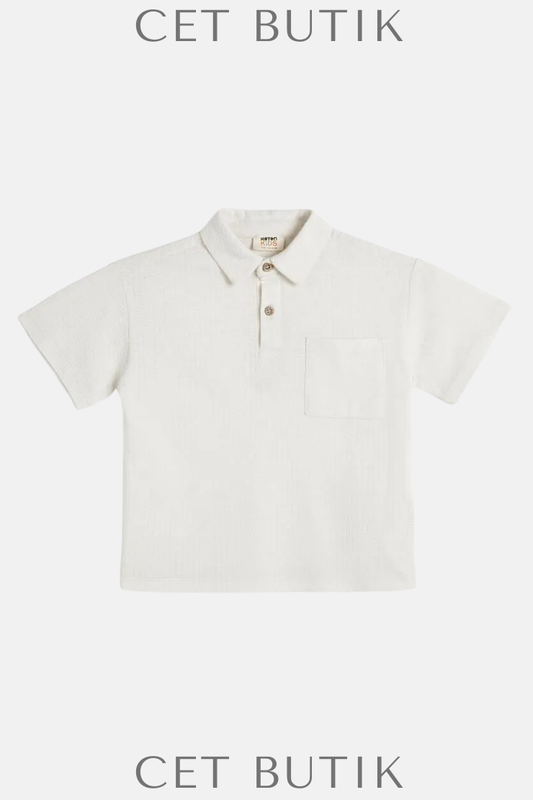 Koton Erkek Çocuk Ekru Basic Polo Yaka Kısa Kollu Tişört