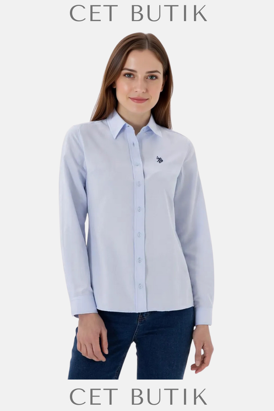 U.S. Polo Assn Kadın Açık Mavi Uzun Kollu Basic Gömlek
