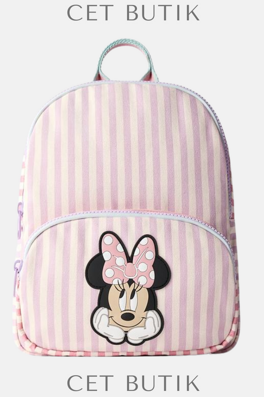 Zara Minnie Mouse ® Disney Çizgili Sırt Çantası – Pembe