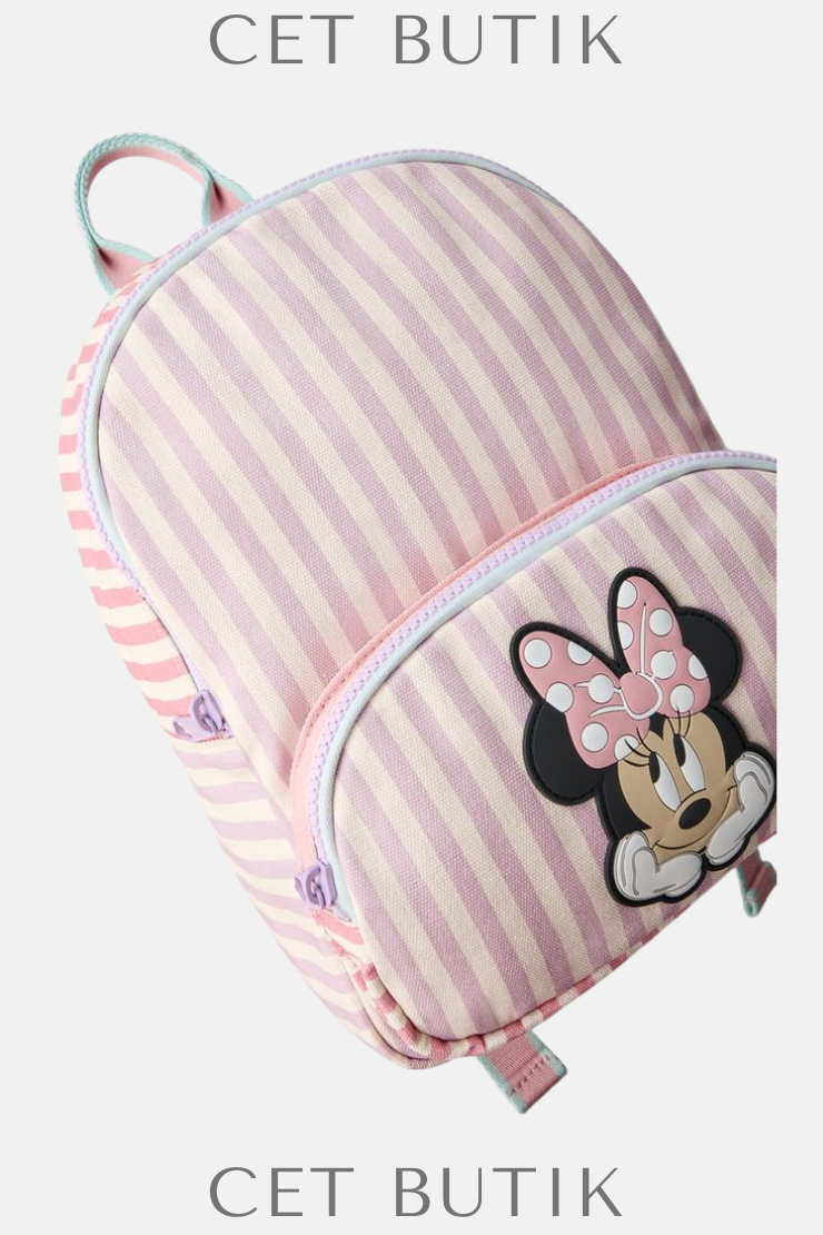 Zara Minnie Mouse ® Disney Çizgili Sırt Çantası – Pembe