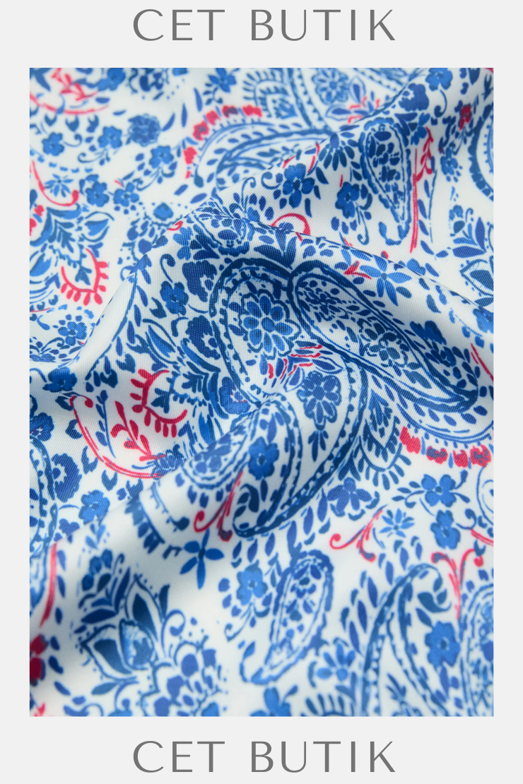 Mango Paisley Desenli Mavi Fular / Şal – Kadın Aksesuar