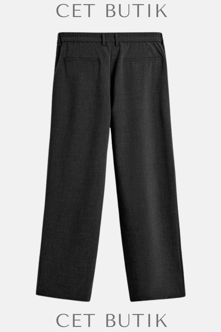 Zara Geniş Kesim Pliseli Pantolon – Füme