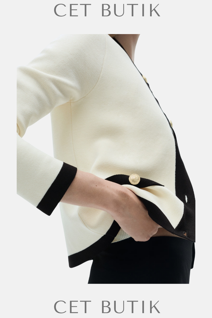 Mango Cardigan with Contrasting Trim