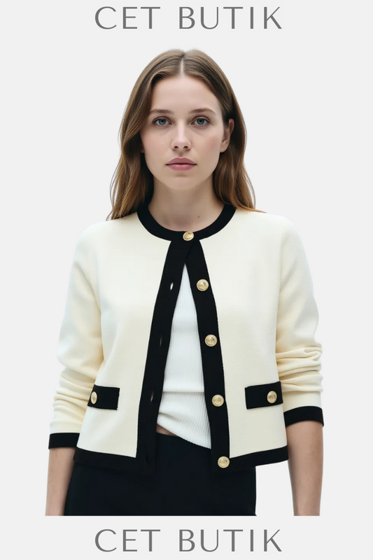Mango Cardigan with Contrasting Trim