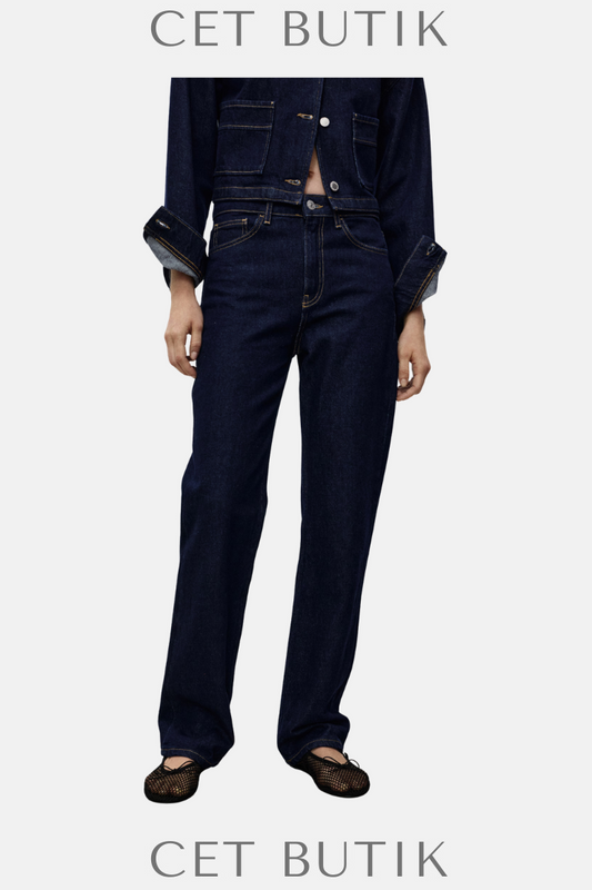 Mango Matilda Rinse Wash Düz Kesim Jean – Kadın / Orta Bel