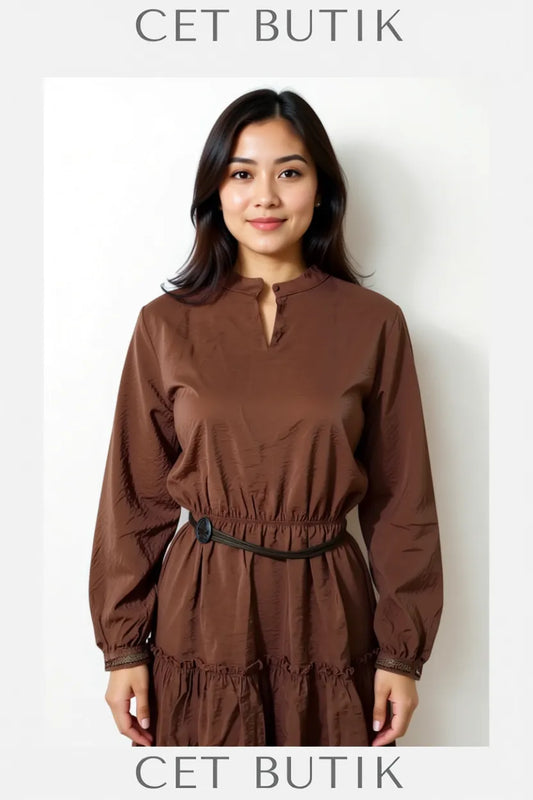 Kahverengi Boho Chic Elbise – Zarif Bohem Stil