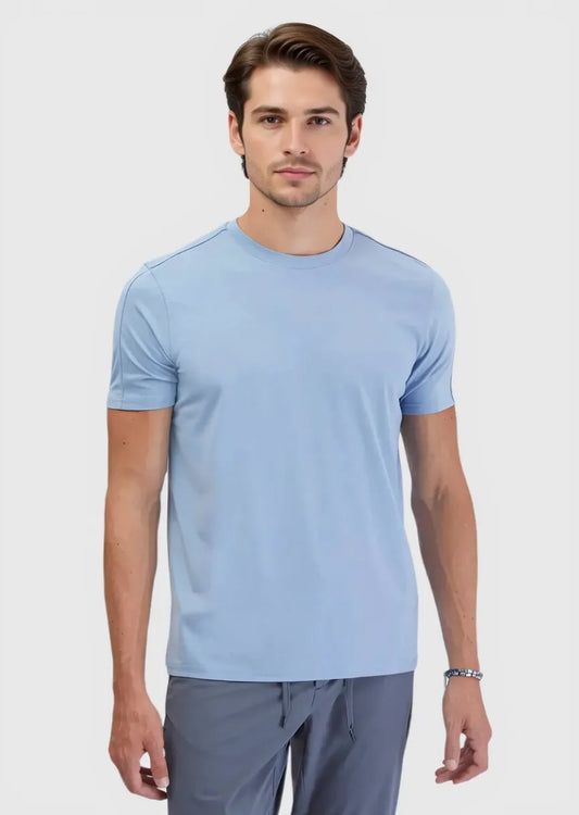 Ramsey Açık Mavi Bisiklet Yaka T-Shirt – Regular Fit