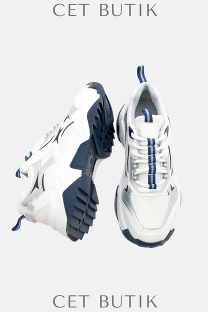 Marjin Kadın Sneaker Mizon – Lacivert | Kalın Tabanlı Spor
