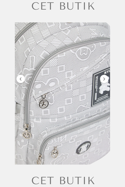 Pierre Cardin Gri Çocuk Okul Sırt Çantası – 35×45×14 cm